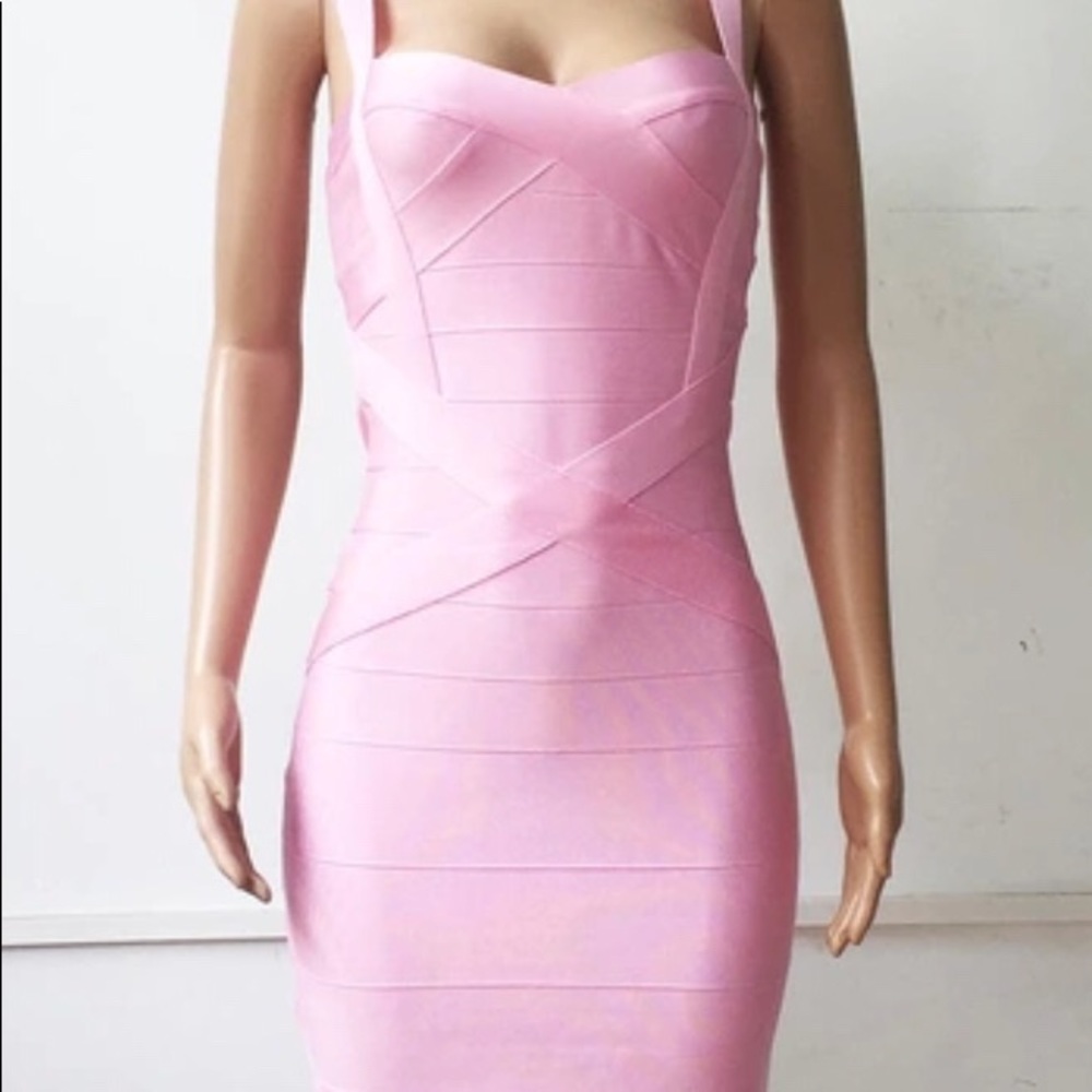 Prom pink peony bandage dress! NWOT
